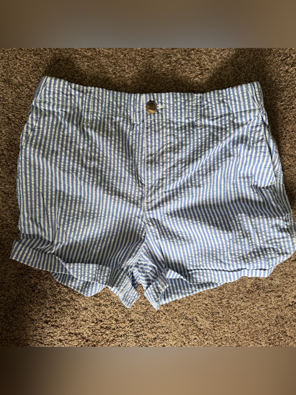 Old Navy Blue and White Striped Seersucker OG Chino  Shorts